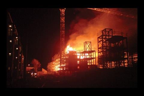 The blaze at the Waterfront Gait site on Saturday